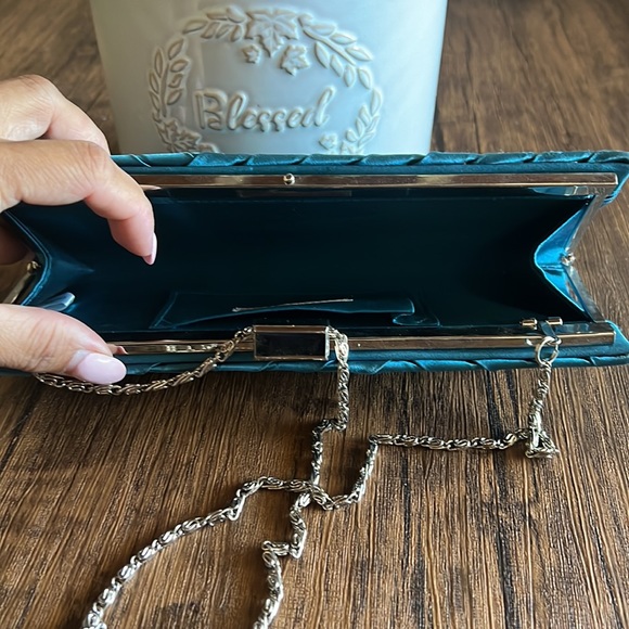 NORDSTROM Teal Blue Clutch - Picture 4 of 10